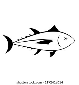 Tuna fish outline icon. Seafood clipart isolated on white background