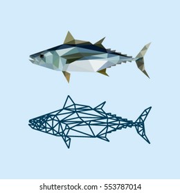 TUNA FISH SEA LOW POLY POLYGONAL TIRANGLE GEOMETRIC