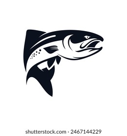Plantilla de diseño de insignia de logotipo de pescado de atún