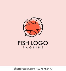 Tuna Fish seafood restaurant logo vector illustration