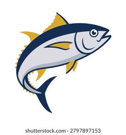 Tuna fish shown in side profile for seafood branding, fishing graphics, marine promotions, and packaging applications