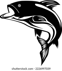 Tuna Fish Silhouette black vector