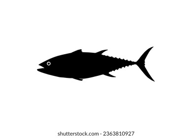 Tuna Fish Silhouette, can use for Logo Type, Art Illustration, Pictogram, Website or Graphic Design Element. Vector Illustration