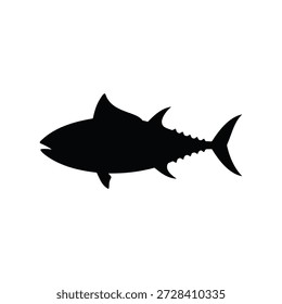 Tuna fish silhouette icon vector flat design.