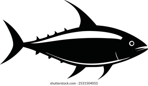 Tuna Fish Silhouette illustration on a white background