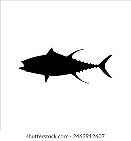 Tuna fish silhouette isolated on white background. Tuna fish icon vector illustration design.