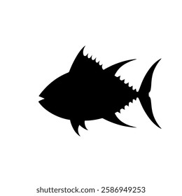 Tuna fish silhouette vector icon sign symbol illustration design.