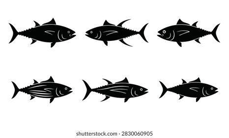 Tuna Fish Silhouette Vector Set