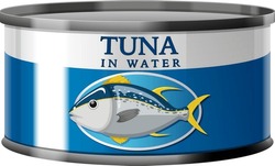 Tuna Fish In Tin Can Vector Illustration
