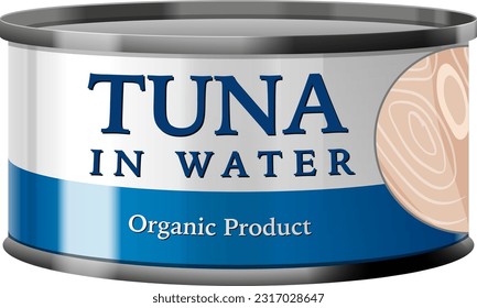 Tuna Fish in Tin Can Vector illustration
