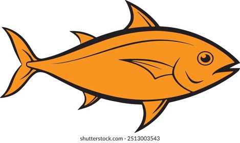 Tuna fish vector art illustration with a white background