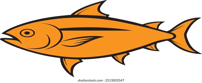 Tuna fish vector art illustration with a white background