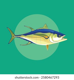 Tuna fish vector art illustration sea animal