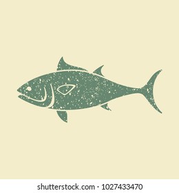 Tuna Fish vector illustration in flat style. Seafood product design.