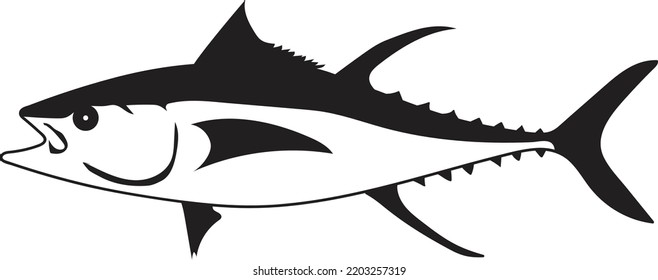 Tuna Fish Vector Illustration On White Background