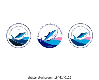 Tuna Fish, Wild Fish Vector Icon Logos. Minimalist Fish Logo. Wild Caught, Sustainable Fishing. Nature Logo. Simple Vector Logo. Sea And Ocean Logo.