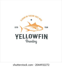 Tuna Fish Yellow Fin Logo Design Vector Image