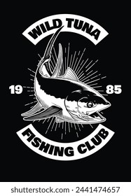 Tuna Fishing Club T-Shirt Design Illustration Vintage