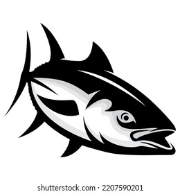 tuna fishing illustration logo vector