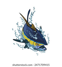 tuna fishing illustration logo vector image t shirt