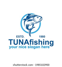 tuna fishing logo, drawing line of great tuna vector illustrations