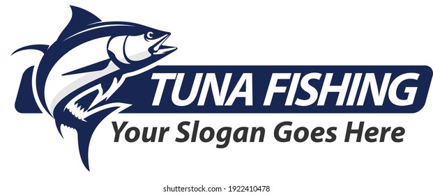 Tuna Fishing Logo. Unique and Fresh tuna Jumping, Great to use as your Tuna or Saltwater Fishing Logo. 