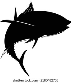 Tuna Fishing Logo. Unique And Fresh Tuna Jumping.Fish On A White Background