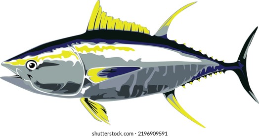 Tuna Fishing Logo. Unique And Fresh Tuna Jumping.Fish On A White Background