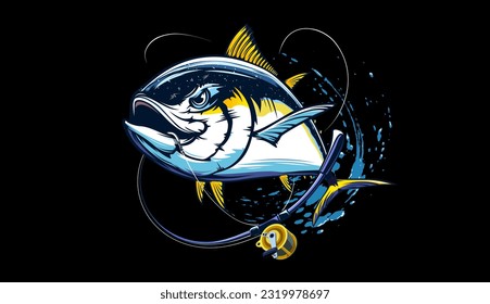 Fishing theme image.ai Royalty Free Stock SVG Vector