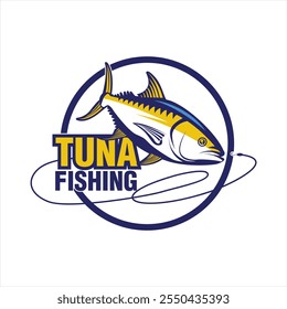 Tuna Fishing Logo vector illustration saltwater ocean fishing theme sea ​​water fishing tournament club logo