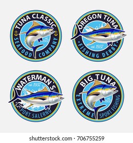 Tuna Fishing Logos. Vector Illustration.