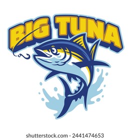 Tuna Fishing Mascot Logo Design