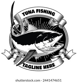 Tuna Fishing Shirt Design Illustration