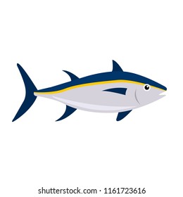 Tuna  flat icon on white background
