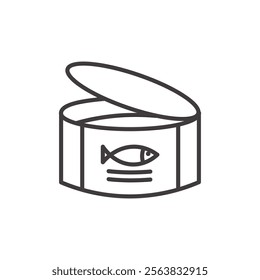 Tuna Icon Depicting a Large Fish in Black and White