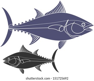 Tuna icon. Isolated tuna on white background