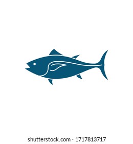 Tuna Icon Logo Flat Vector Illustration