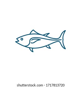 Thunfisch-Symbol-Logo flache Vektorillustration