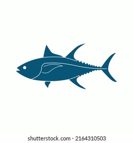 Tuna icon logo flat vector illustration isolated on white background