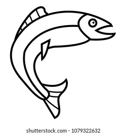 Tuna icon. Outline illustration of tuna vector icon for web