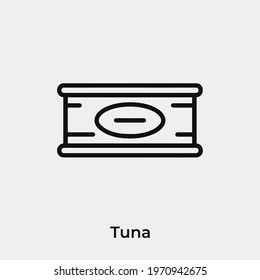 tuna icon vector. Linear style sign for mobile concept and web design. tuna  symbol illustration. Pixel vector graphics - Vector.