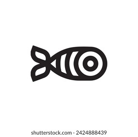 tuna icon vector. Linear style sign for mobile concept and web design. tuna symbol illustration. Pixel vector graphics - Vector.