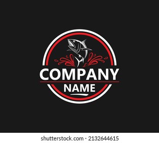 Tuna logo design, fish logo vector