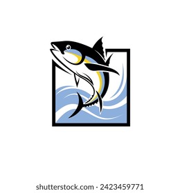 Tuna logo design with square concept