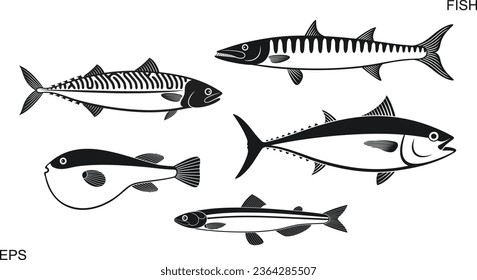 Tuna logo. Isolated tuna on white background