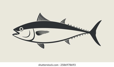 Tuna logo. Isolated tuna on white background