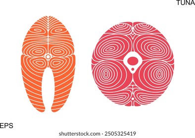 Tuna meat. Isolated tuna on white background