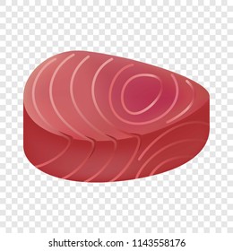 Tuna meat mockup. Realistic illustration of tuna meat vector mockup for on transparent background