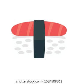 Tuna meat rice sushi icon. Flat illustration of tuna meat rice sushi vector icon for web design