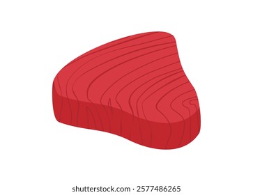 Tuna meat slice. Simple flat illustration.
